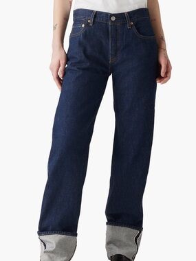 Levi's Dark Wash 501 90's cuff Straight Leg Jeans